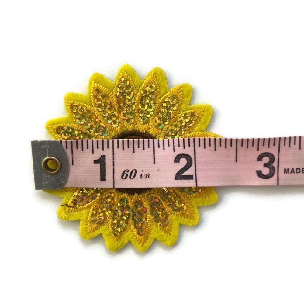Sequins Sunflower Embroidered Patch - Picture 3 of 4